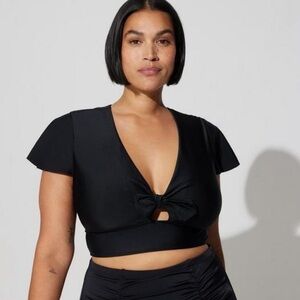 Torrid Flutter Sleeve Black Bikini Top sz 3X